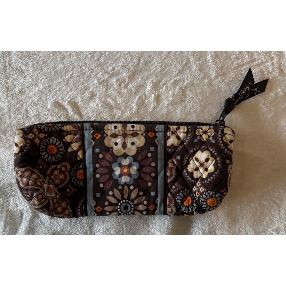 Vera Bradley Brush & Pencil Cosmetic Case School Pouch zip In Canyon
